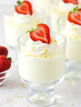 Champagne mousse in glass cups
